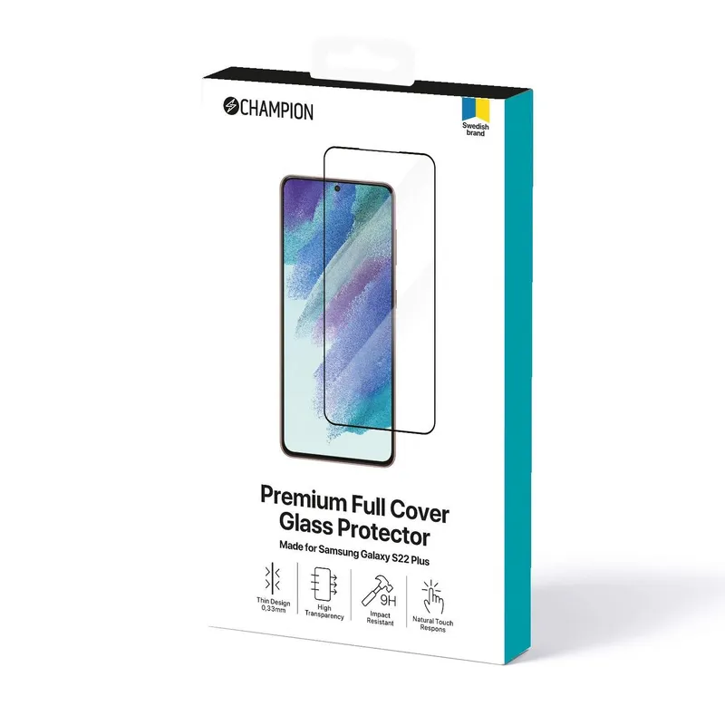 Bild 2 för Champion Skärmskydd i Härdat Glas till Samsung Galaxy S22 Plus - Svart