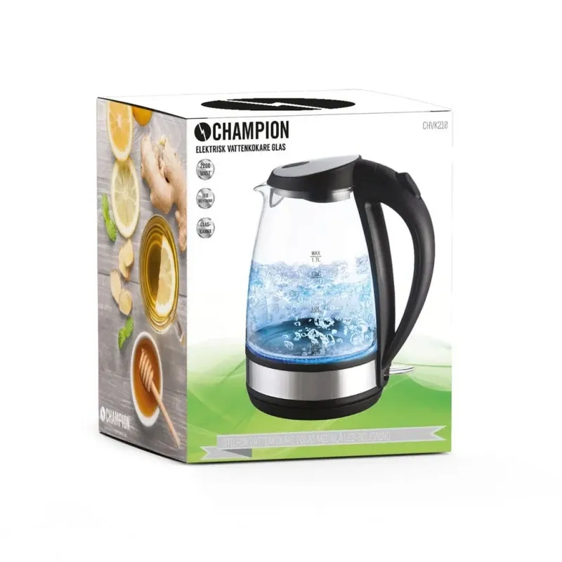 Bild 2 för Champion VK220 vattenkokare 1,7 liter, glas