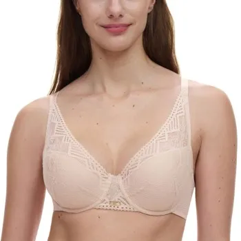 Alternativ bild 0 för Chantelle BH Origins Lace Lightweight Plunge Bra Beige nylon B 85 Dam