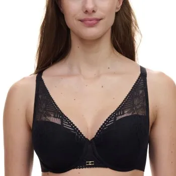 Alternativ bild 0 för Chantelle BH Origins Lace Lightweight Plunge Bra Svart nylon F 70 Dam