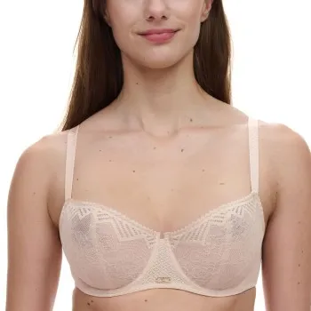 Alternativ bild 0 för Chantelle BH Origins Lace Unlined Demi Bra Beige nylon D 90 Dam