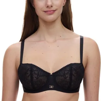 Alternativ bild 0 för Chantelle BH Origins Lace Unlined Demi Bra Svart nylon F 80 Dam