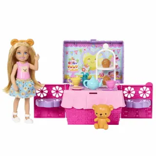 Produktfoto för Chelsea Doll Tea Party Picknickset med korg och tillbehör