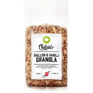 Produktfoto för Chelsie's Hallon & Vanilj Granola 400 g