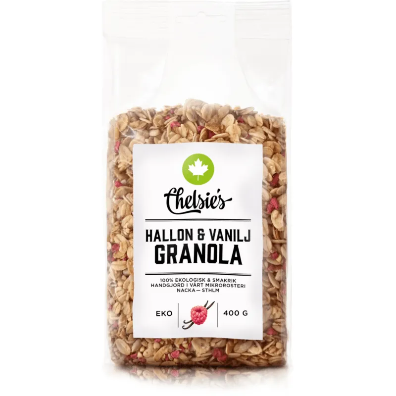Bild 1 för Chelsie's Hallon & Vanilj Granola 400 g