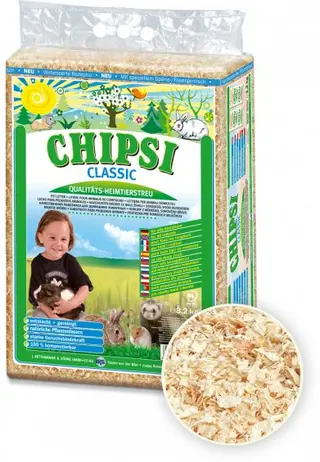Produktfoto för CHIPSI CLASSIC, Träpellets, Hamster, Mus, 3,2 kg, Polypåse