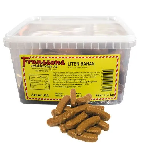 Alternativ bild 0 för Chokladbananer Lösgodis 1,2 kg