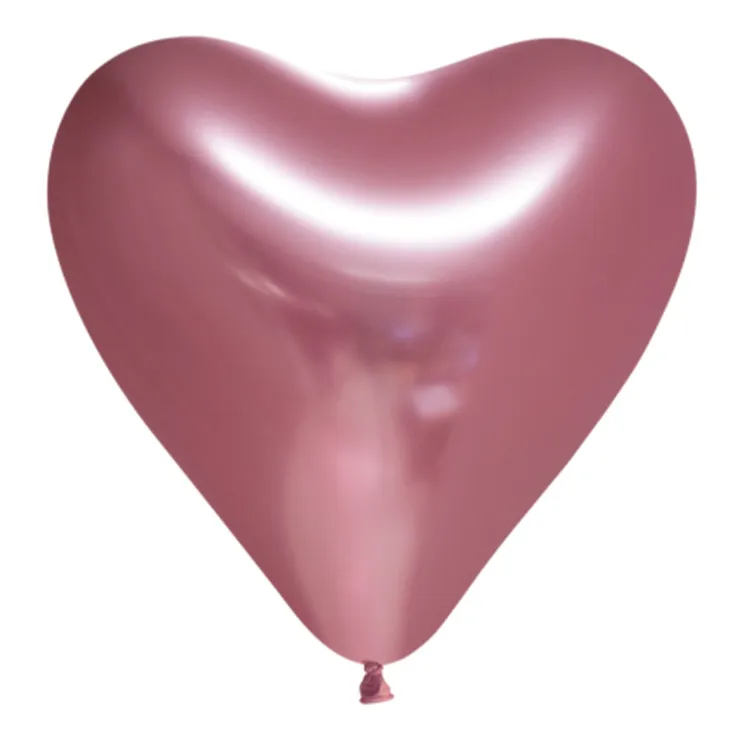 Alternativ bild 0 för Chrome Mirror Hjärtballonger Rosa 6-pack