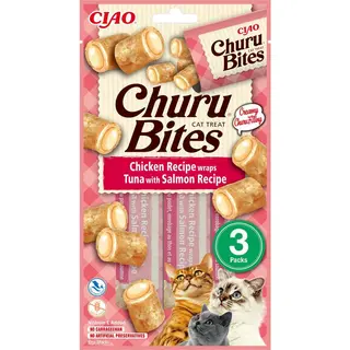 Produktfoto för Churu Cat Bites Chicken & Tuna Wrap with Salmon 3 st