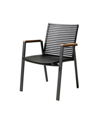 Produktfoto för Cinas, Mood extreme karmstol stapelbar antracit aluminium/teak