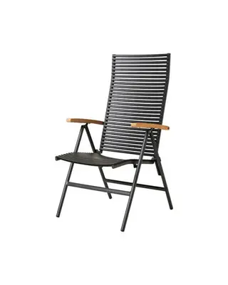 Produktfoto för Cinas, Mood positionstol stapelbar antracit aluminium/teak