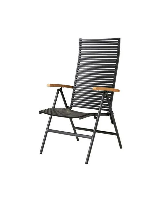 Bild 1 för Cinas, Mood positionstol stapelbar antracit aluminium/teak