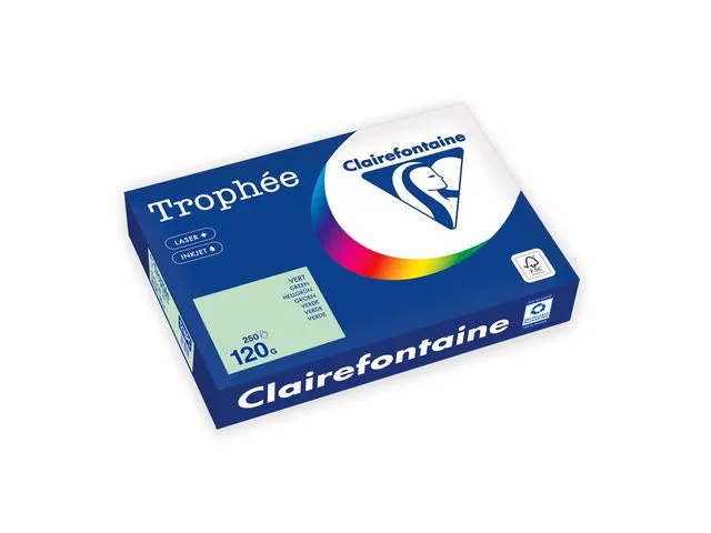 Alternativ bild 0 för Clairefontaine Trophée A4 120 g färgat papper mintgrön