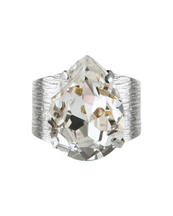 Bild 1 för Classic Drop ring crystal rhodium