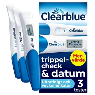 Produktfoto för Clearblue Graviditetstest Trippelcheck & Datum