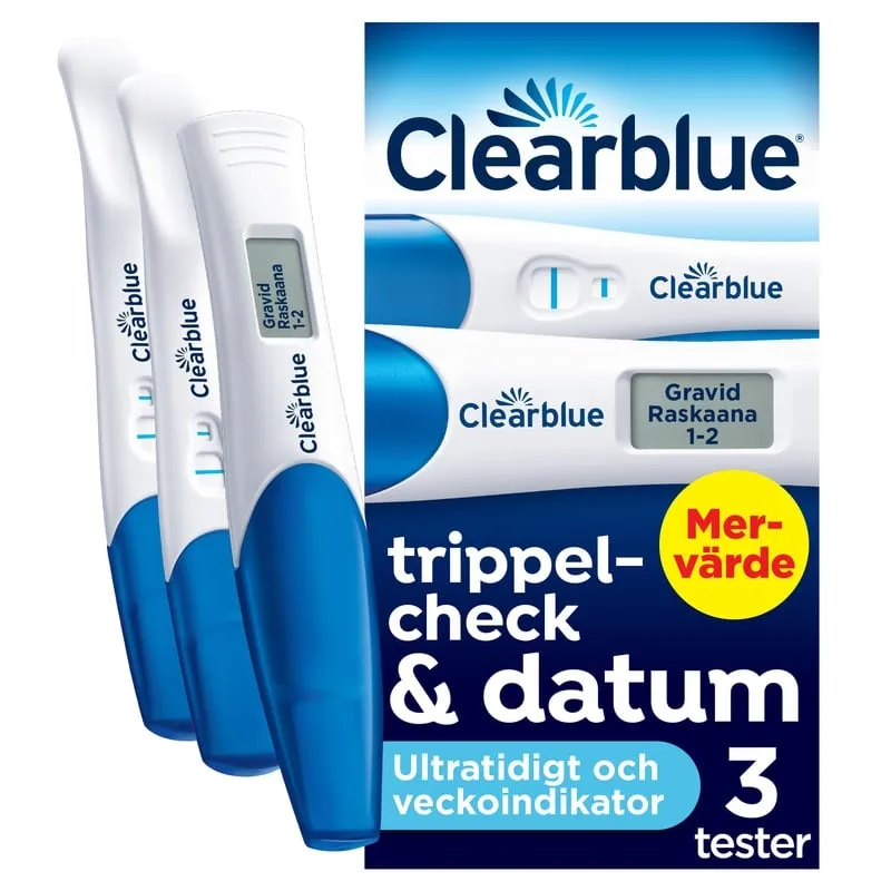 Bild 1 för Clearblue Graviditetstest Trippelcheck & Datum