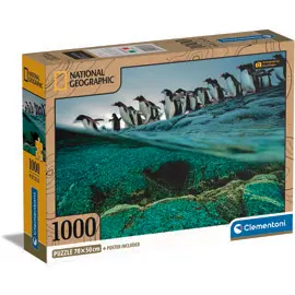 Produktfoto för Clementoni Jigsaw Puzzle National Geographics - Penguin 1000pcs. Golv