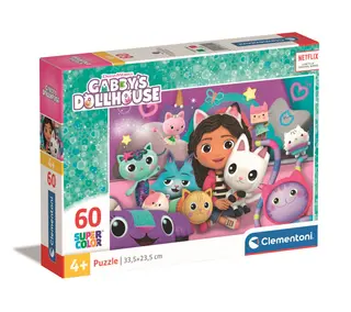 Produktfoto för Clementoni Supercolor Gabby''s Dollhouse, 60 styck, Tecknade serier, 4 År