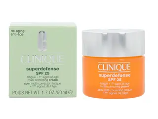 Produktfoto för Clinique Superdefense Broad Spectrum SPF 25 Fatigue + 1st Signs Of Age Multi-Correcting Cream, Unisex, 50 ml, Kräm, Torr hud, Mycket torr hud, Motverkar åldrande, Fuktgivande, Skyddande, Burk