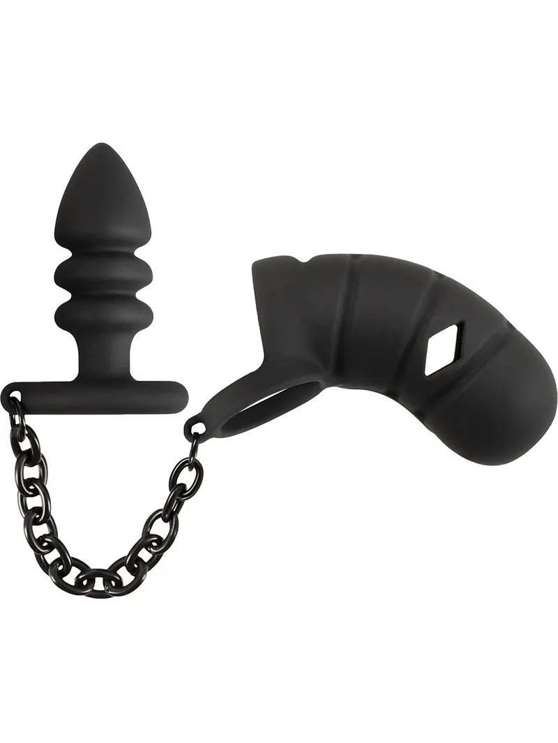 Alternativ bild 0 för Cock cage with butt plug