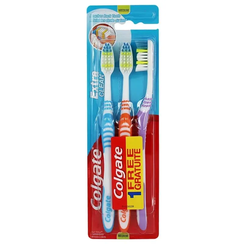 Bild 1 för Colgate Extra Clean Tandbørster - Medium - 3 pack