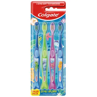 Produktfoto för Colgate Toothbrush Kids Ocean Explorer 3+ 4-pack