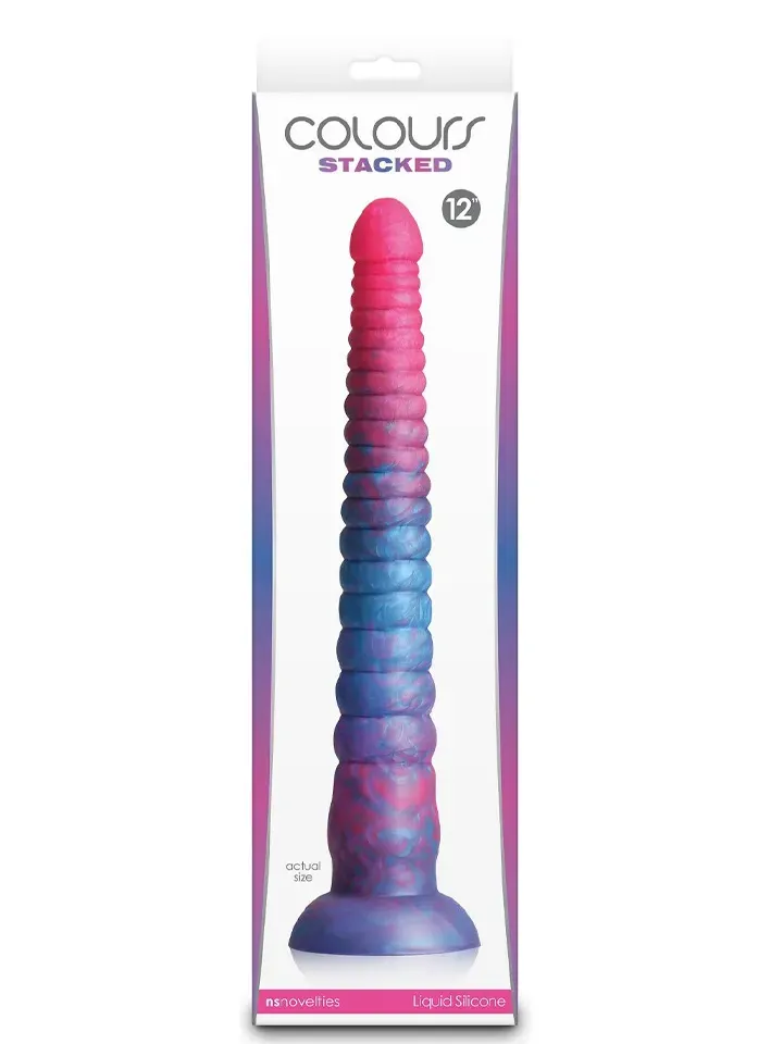 Bild 2 för Colours Stacked Dildo Pink/Blue 30,5 cm Fantasy dildo