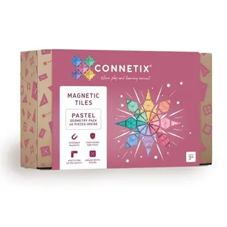 Produktfoto för Connetix Geometriförpackning med pastellfärger - 40 delar (CT-P-00040-GE)