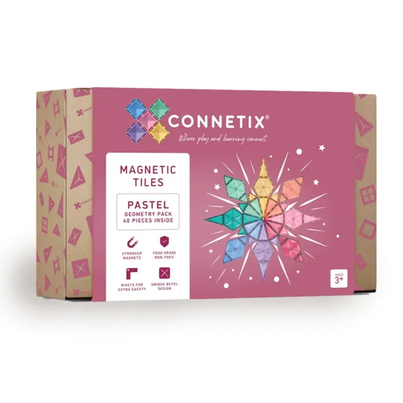 Alternativ bild 0 för Connetix Geometriförpackning med pastellfärger - 40 delar (CT-P-00040-GE)