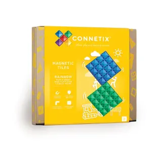 Produktfoto för Connetix Rainbow Basplattor 2 st (Blå och grön)