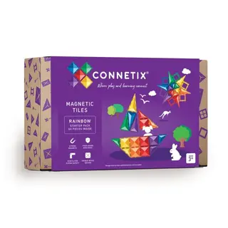 Produktfoto för Connetix Rainbow Starter Pack 60 Pieces (CT-R-00060-ST)
