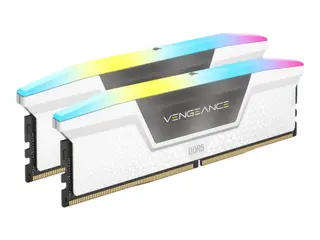 Produktfoto för Corsair Vengeance RGB DDR5-6000 - 32GB - CL30 - Dual Channel (2 st) - Intel XMP - Vit med RGB