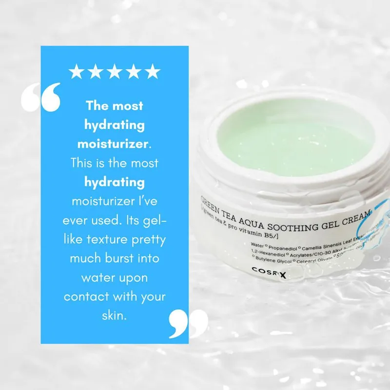 Bild 3 för COSRX - Hydrium Green Tea Aqua Soothing Gel Day Cream 50 ml på Skincity.com