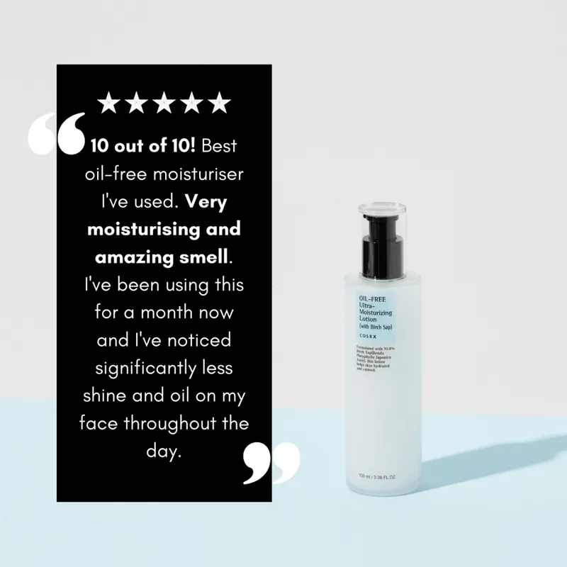 Bild 3 för COSRX - Oil Free Ultra Moisturizing Lotion Day Cream 100 ml på Skincity.com