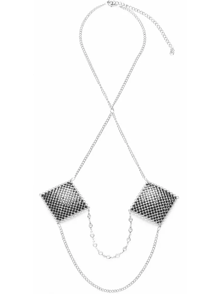 Alternativ bild 0 för Cottelli Accessories: Nipple Stickers Square with Neck Chain