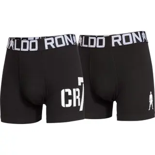 Produktfoto för CR7 Cristiano Ronaldo Kalsonger 2P Boys Line Trunk Svart bomull 134-140