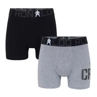 Produktfoto för CR7 Cristiano Ronaldo Kalsonger 2P Boys Trunk Briefs Svart/Grå bomull 116/128