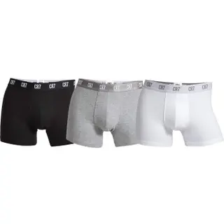 Produktfoto för CR7 Cristiano Ronaldo Kalsonger 3P Men Trunk Grå/Svart bomull X-Large Herr