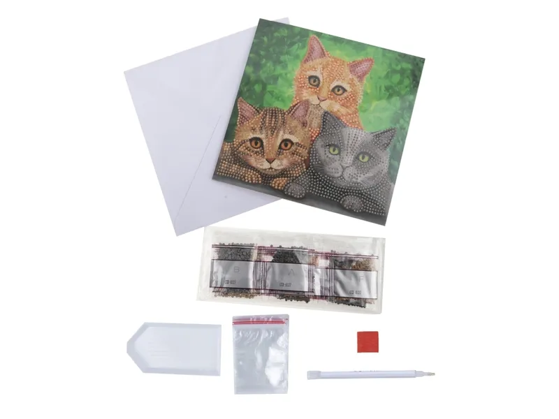 Alternativ bild 0 för Craft Buddy Cats, 18x18cm Crystal Art Card