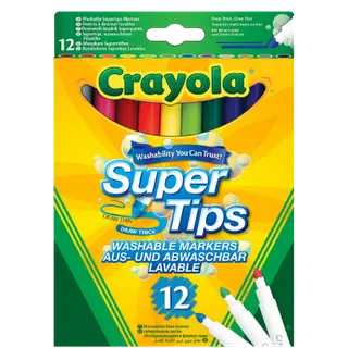 Produktfoto för Crayola Super Tips - Markering - blandfärger (paket om 12)