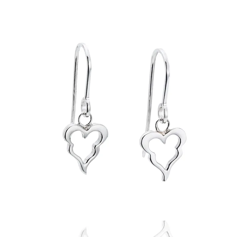 Alternativ bild 0 för Crazy Heart Örhänge Silver