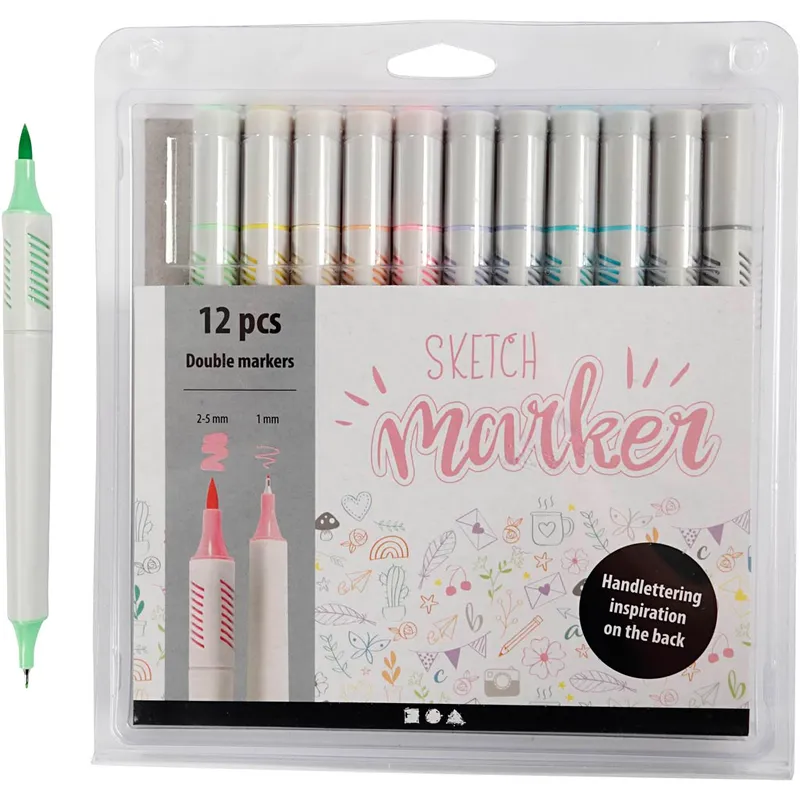 Alternativ bild 0 för Creativ Company Sketch Marker 12 st (Pastellfärger)