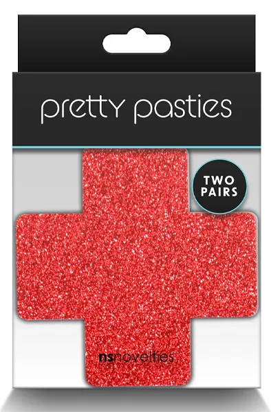 Bild 2 för Cross Nipple Covers Red/Silver 2 pair