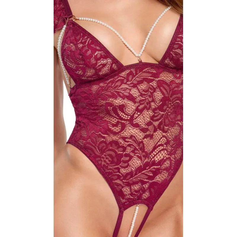 Bild 4 för Crotchless Thong Body Red