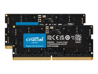 Produktfoto för Crucial Classic SODIMM DDR5-5600 - 32GB - CL46 - Dual Channel (2 st) - Svart