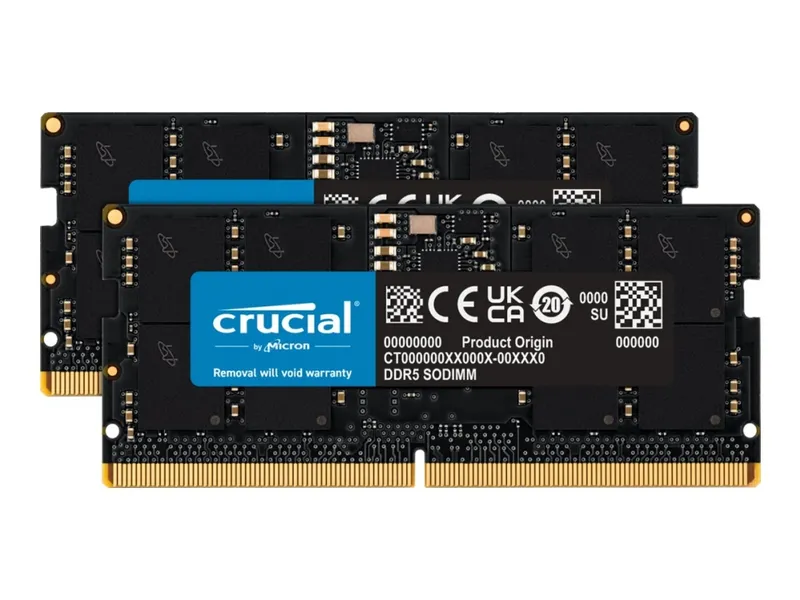 Alternativ bild 0 för Crucial Classic SODIMM DDR5-5600 - 32GB - CL46 - Dual Channel (2 st) - Svart