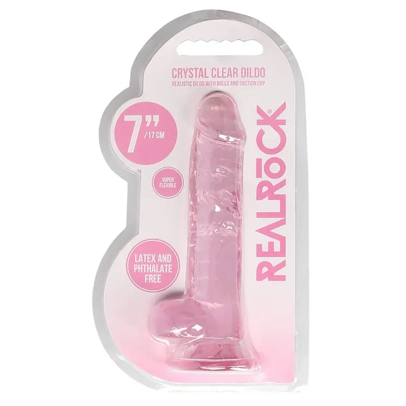 Bild 3 för Crystal Clear dildo 17 cm, Pink