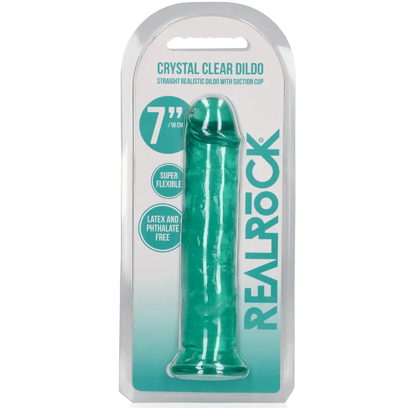Bild 2 för Crystal Clear dildo 18 cm, Turkos