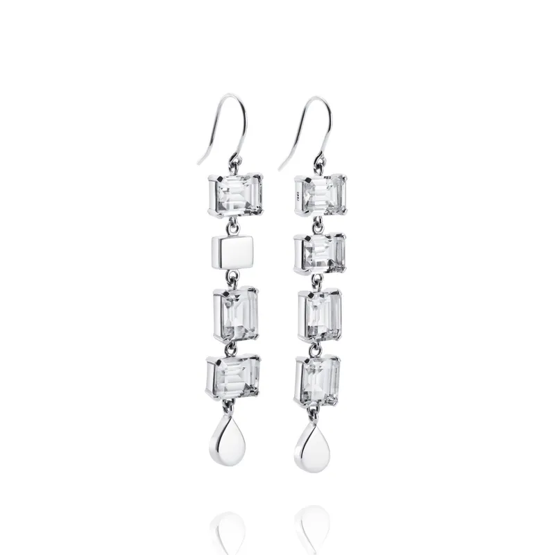 Alternativ bild 0 för Crystal Fall - Clear Örhänge Silver