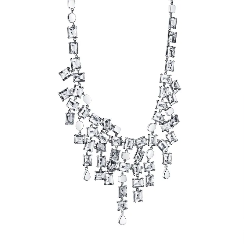 Alternativ bild 0 för Crystal Rain Collier - Clear Halsband Silver